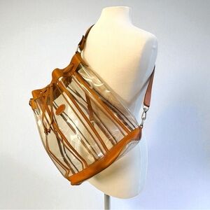 LONGCHAMP LEATHER PVC HUGE BUCKET BAG